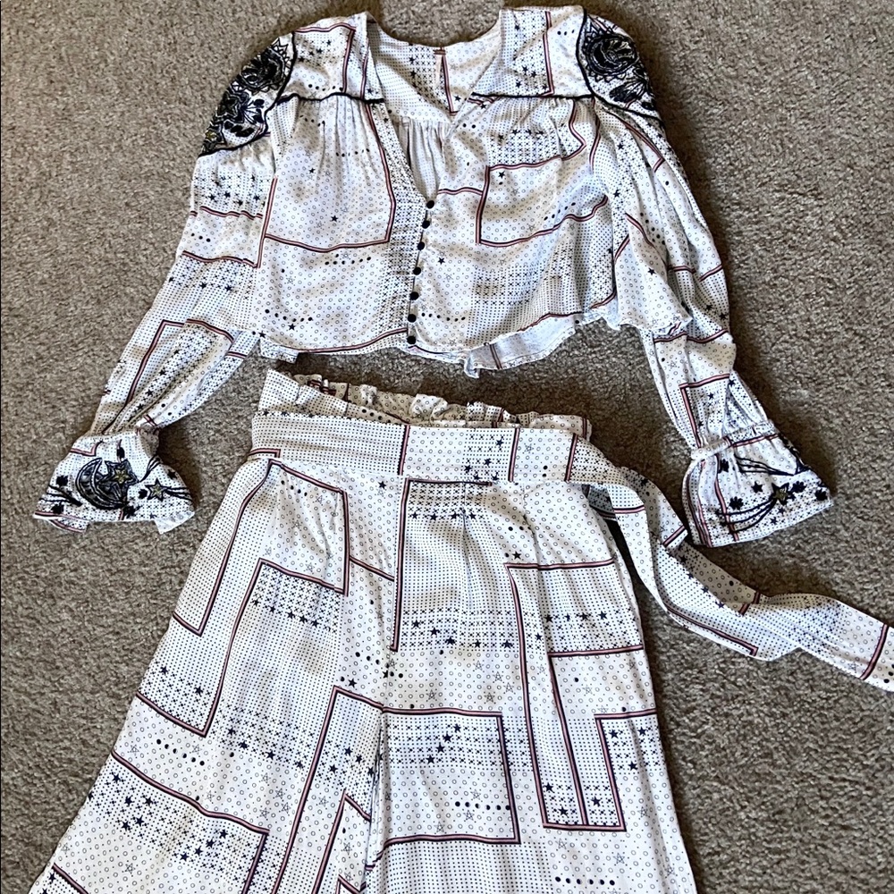FREE PEOPLE 2pc Stairway To The Moon Set Outfit M - Picture 9 of 12